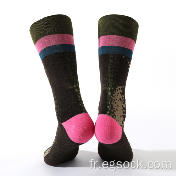 Chaussettes anti-rétrécissement durables en tricot jacquard